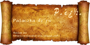 Palaczka Örs névjegykártya